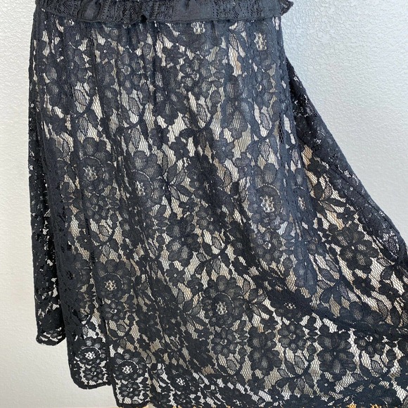 Lane Bryant Womens Flare Party Dress 14 XL Black Floral Lace Lined Sleeveless - Picture 4 of 10